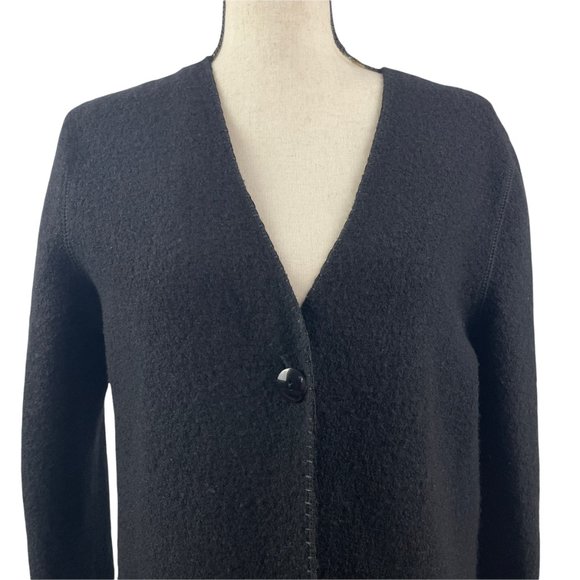 RICKIE FREEMAN TERI JON KNITWEAR FLORAL EMBROIDERED WOOL DRESS & DUSTER SET MED - Picture 9 of 14